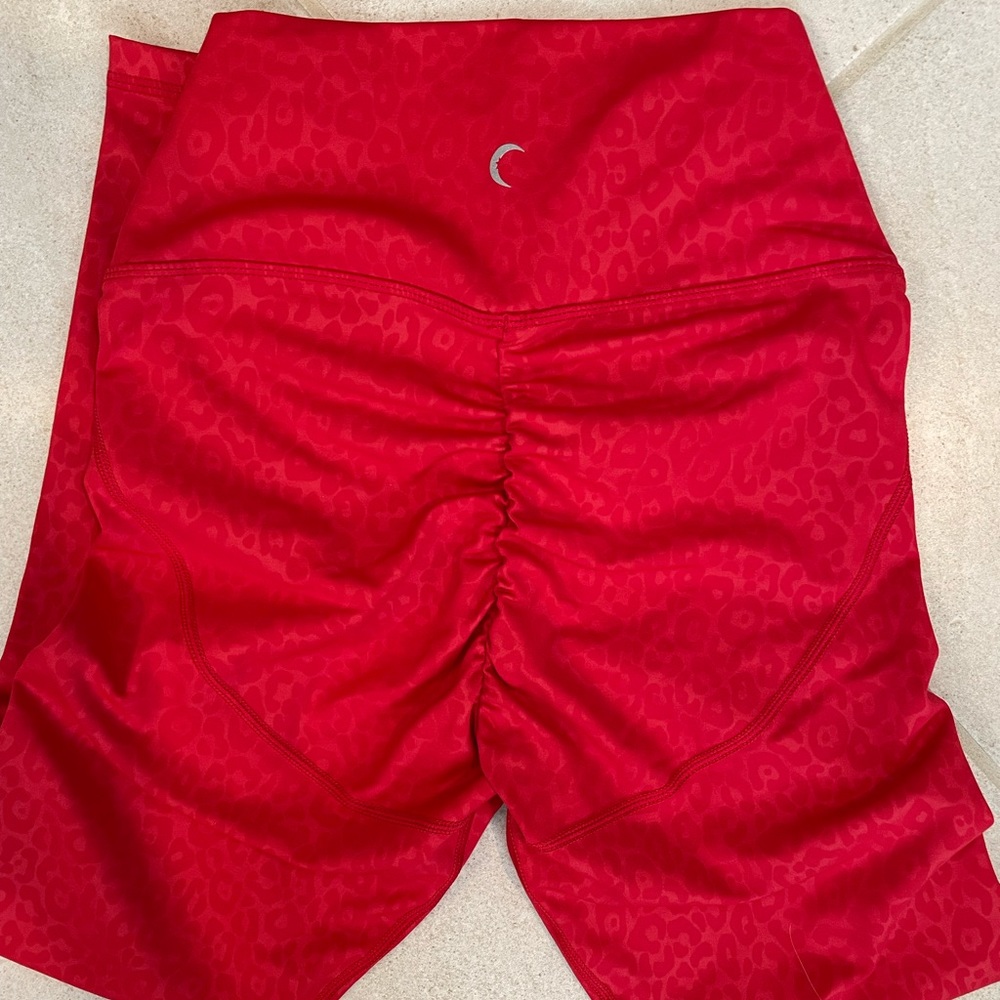 Zyia Red Leopard Scrunchy What Light n Tight Hi-Rise 7/8 24" -size 4